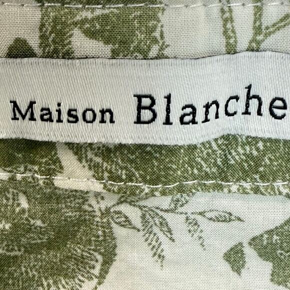 Maison Blanche Oversized Crop Button Up Blouse Nature Print Fox Deer Birds L/XL - Picture 4 of 5